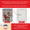 Irish Wolfhound with Santa Claus Porcelain Ornament Christmas Tree Hanging Decorations for Home Christmas Holiday, Rectangle, Gift, Multicolor