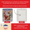 Saint Bernard with Santa Claus Porcelain Ornament Christmas Tree Hanging Decorations for Home Christmas Holiday, Rectangle, Gift, Multicolor