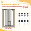 Black 41'' Easy Open Indoor Dog Gate for Doorways House Stair Safety Pet Barrier