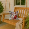 Red Boston Terrier with Santa Claus Throw Pillow Decorative Indoor Outdoor Accent Cushion for Couch, Bed or Patio, 14Hx14W