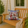 Basset Hound with Santa Claus Throw Pillow Decorative Indoor Outdoor Accent Cushion for Couch, Bed or Patio, 18Hx18W