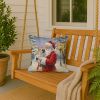 French Bulldog with Santa Claus Throw Pillow Decorative Indoor Outdoor Accent Cushion for Couch, Bed or Patio, 18Hx18W