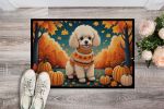 Poodle Fall Doormat Front Door Mat Indoor Outdoor Rugs for Entryway, Non Slip Washable Low Pile, 24H X 36W