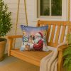 Boxer with Santa Claus Throw Pillow Decorative Indoor Outdoor Accent Cushion for Couch, Bed or Patio, 18Hx18W