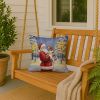 English Setter with Santa Claus Throw Pillow Decorative Indoor Outdoor Accent Cushion for Couch, Bed or Patio, 18Hx18W