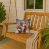 Wirehaired Pointing Griffon with Santa Claus Throw Pillow Decorative Indoor Outdoor Accent Cushion for Couch, Bed or Patio, 14Hx14W