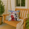 Bernedoodle with Santa Claus Throw Pillow Decorative Indoor Outdoor Accent Cushion for Couch, Bed or Patio, 18Hx18W