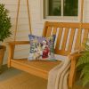 Bullmastiff with Santa Claus Throw Pillow Decorative Indoor Outdoor Accent Cushion for Couch, Bed or Patio, 14Hx14W