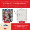 Bernese Mountain Dog with Santa Claus Porcelain Ornament Christmas Tree Hanging Decorations for Home Christmas Holiday, Rectangle, Gift, Multicolor