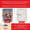 Japanese Chin with Santa Claus Porcelain Ornament Christmas Tree Hanging Decorations for Home Christmas Holiday, Rectangle, Gift, Multicolor