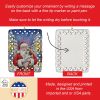 Shih Tzu with Santa Claus Porcelain Ornament Christmas Tree Hanging Decorations for Home Christmas Holiday, Rectangle, Gift, Multicolor