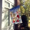 Mastiff with Santa Claus House Flag Large Porch Sleeve Pole Decorative Outside Yard Banner Artwork Wall Hanging, Polyester, House Size, Multicolor