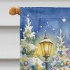 Samoyed with Santa Claus House Flag Large Porch Sleeve Pole Decorative Outside Yard Banner Artwork Wall Hanging, Polyester, House Size, Multicolor