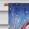 Miniature Pinscher with Santa Claus House Flag Large Porch Sleeve Pole Decorative Outside Yard Banner Artwork Wall Hanging, Polyester, House Size