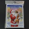 Saint Bernard with Santa Claus Greeting Cards Pack of 8 Blank Cards with Envelopes Whimsical A7 Size 5x7