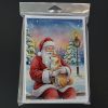 Shiba Inu with Santa Claus Greeting Cards Pack of 8 Blank Cards with Envelopes Whimsical A7 Size 5x7