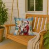 Borzoi/ with Santa Claus Throw Pillow Decorative Indoor Outdoor Accent Cushion for Couch, Bed or Patio, 18Hx18W