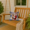 Norwich Terrier with Santa Claus Throw Pillow Decorative Indoor Outdoor Accent Cushion for Couch, Bed or Patio, 14Hx14W