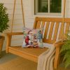 Shiba Inu with Santa Claus Throw Pillow Decorative Indoor Outdoor Accent Cushion for Couch, Bed or Patio, 14Hx14W