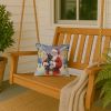 Scottish Terrier with Santa Claus Throw Pillow Decorative Indoor Outdoor Accent Cushion for Couch, Bed or Patio, 14Hx14W