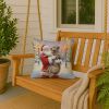 Irish Wolfhound with Santa Claus Throw Pillow Decorative Indoor Outdoor Accent Cushion for Couch, Bed or Patio, 18Hx18W