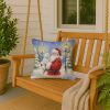 Maltese with Santa Claus Throw Pillow Decorative Indoor Outdoor Accent Cushion for Couch, Bed or Patio, 18Hx18W