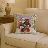 Rottweiler with Santa Claus Throw Pillow Decorative Indoor Outdoor Accent Cushion for Couch, Bed or Patio, 18Hx18W