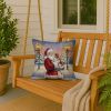 Welsh Springer Spaniel with Santa Claus Throw Pillow Decorative Indoor Outdoor Accent Cushion for Couch, Bed or Patio, 18Hx18W