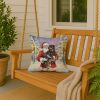 Rottweiler with Santa Claus Throw Pillow Decorative Indoor Outdoor Accent Cushion for Couch, Bed or Patio, 18Hx18W