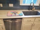 Great Pyrenees Hippie Dawg Dish Drying Mat Absorbent Dish Drying Mat Pad for Kitchen Counter Dish Drainer Mat for Countertop, 14 x 21", Multicolor