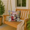 German Shepherd with Santa Claus Throw Pillow Decorative Indoor Outdoor Accent Cushion for Couch, Bed or Patio, 18Hx18W
