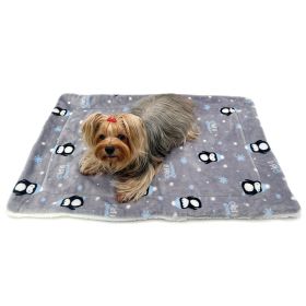 Ultra Thick Plush Penguins Blanket (Color: gray, size: 50" x 30")