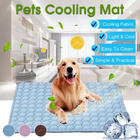Dog Mat Cooling Summer Pad Mat For Dogs Blanket Sofa Breathable Pet Dog Bed Summer Washable For Small Medium Large Dogs Car (Color: mesh cloth blue, size: XL 100x70 cm)