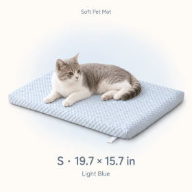 Dog Bed Mat with Removable Machine-Washable Cover, Cushioned Foam Pet Mattress, Non-Slip Crate Kennel Pad for Small Medium Dogs (Color: Blue, size: S)