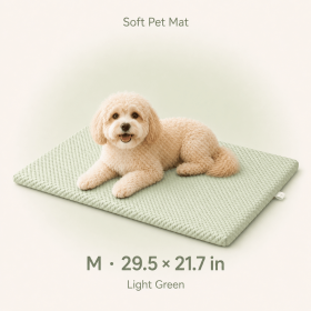 Dog Bed Mat with Removable Machine-Washable Cover, Cushioned Foam Pet Mattress, Non-Slip Crate Kennel Pad for Small Medium Dogs (Color: Green, size: M)