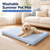 Dog Bed Mat with Removable Machine-Washable Cover, Cushioned Foam Pet Mattress, Non-Slip Crate Kennel Pad for Small Medium Dogs