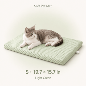Dog Bed Mat with Removable Machine-Washable Cover, Cushioned Foam Pet Mattress, Non-Slip Crate Kennel Pad for Small Medium Dogs (Color: Green, size: S)