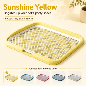 Dog Potty Tray with Removable Grating, Leak-Proof Indoor Dog Toilet for Potty Training, Senior Dogs, Washable Pee Pad Holder for Apartments & Dogs (Color: Yellow)