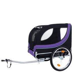 Large Folding Bike Trailer for Dogs â€“ 66LB Capacity All-Terrain Pet Carrier, Durable Steel Frame for Cycling, Jogging, Camping & Outdoor Adventures (Color: as Pic)