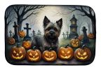 Spooky Halloween Dish Drying Mat Absorbent Dish Drying Mat Pad for Kitchen Counter Dish Drainer Mat for Countertop, 14 x 21", Multicolor