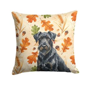 Fall Throw Pillow Decorative Indoor Outdoor Accent Cushion for Couch, Bed or Patio, 14Hx14W (Breed: Black Russian Terrier Heirloom)