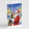 Santa Claus Greeting Cards Pack of 8 Blank Cards with Envelopes Whimsical A7 Size 5x7