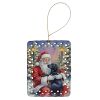 Santa Claus Porcelain Ornament Christmas Tree Hanging Decorations for Home Christmas Holiday, Rectangle, Gift