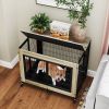 Industrial Dog Kennel with Flip-up Top 3 Lockable Doors and Removable Tray