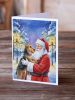 Santa Claus Greeting Cards Pack of 8 Blank Cards with Envelopes Whimsical A7 Size 5x7