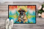 Hippie Dawg Doormat Front Door Mat Indoor Outdoor Rugs for Entryway, Non Slip Washable Low Pile, 18H X 27W