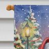 Santa Claus House Flag Large Porch Sleeve Pole Decorative Outside Yard Banner Artwork Wall Hanging, Polyester