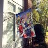 Santa Claus House Flag Large Porch Sleeve Pole Decorative Outside Yard Banner Artwork Wall Hanging, Polyester