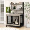 Industrial Dog Kennel Dog Crate Furniture with Storage Shelves