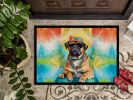 Hippie Dawg Doormat Front Door Mat Indoor Outdoor Rugs for Entryway, Non Slip Washable Low Pile, 18H X 27W